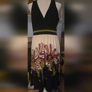 Floral Sleeveless Dress - Black, Avacado, Cream